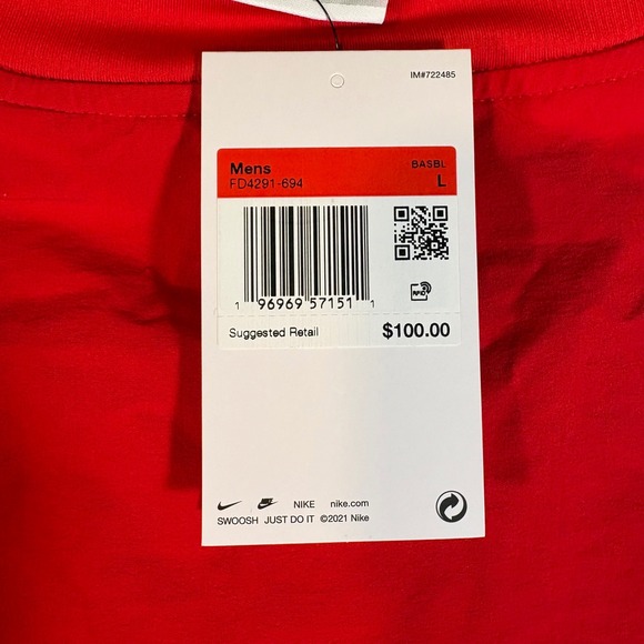 NWT Nike Player Men's Dri-FIT Pullover Crewneck FD4291-694 Baseball Red Large - Picture 5 of 8